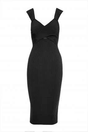 VESTIDO MIDI BSB NEGRO PUNTO