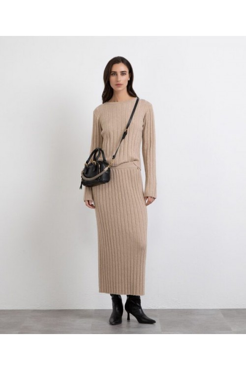 FALDA PUNTO MARKUP BEIGE...